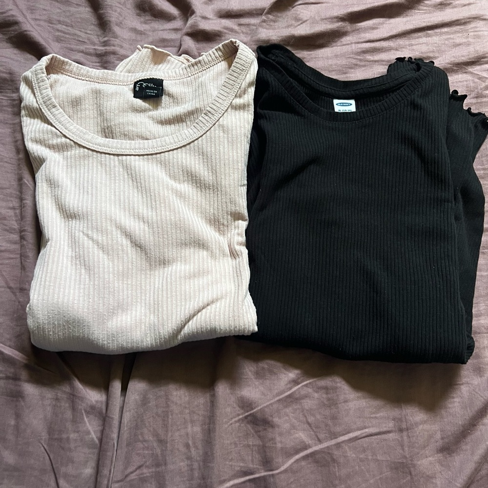 Bundle of Girls Ribbed Long Sleeve Shirts